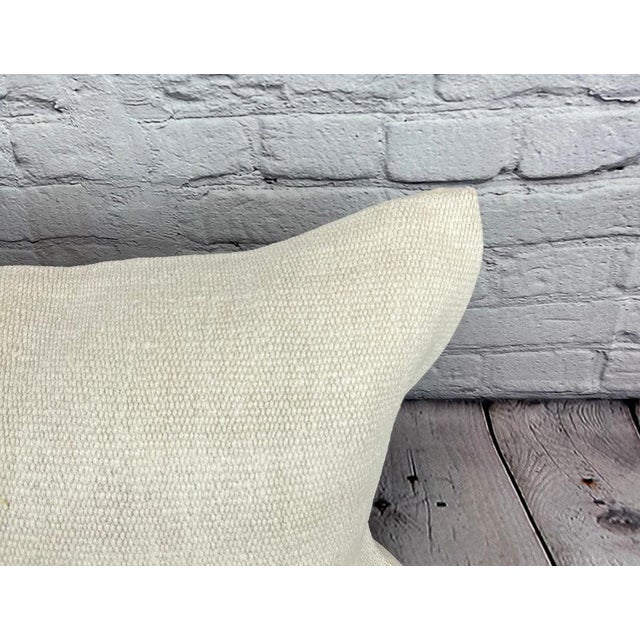 Turkish 16 x 24 Hemp Pillow Turkish Cushion Natural White Pillow Cushion Cover For Sale - Image 3 of 4