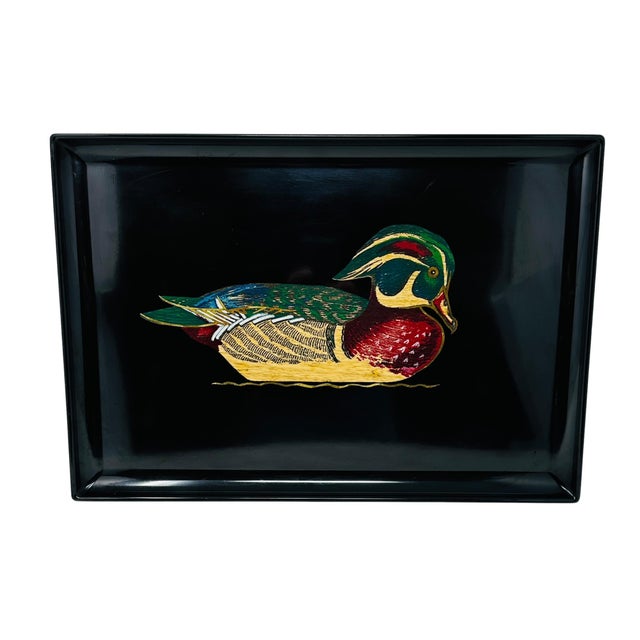 A premier example of Mid-Century Modern California design, this "jumbo" format tray by Couroc of Monterey is a masterclass...