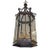 1990s Large 6 Light Regency Style Wrought Iron Black & Gold Chandelier Lantern For Sale