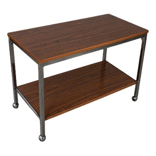 Mid-Century Walnut and Chrome Drinks Trolley, 1960s For Sale