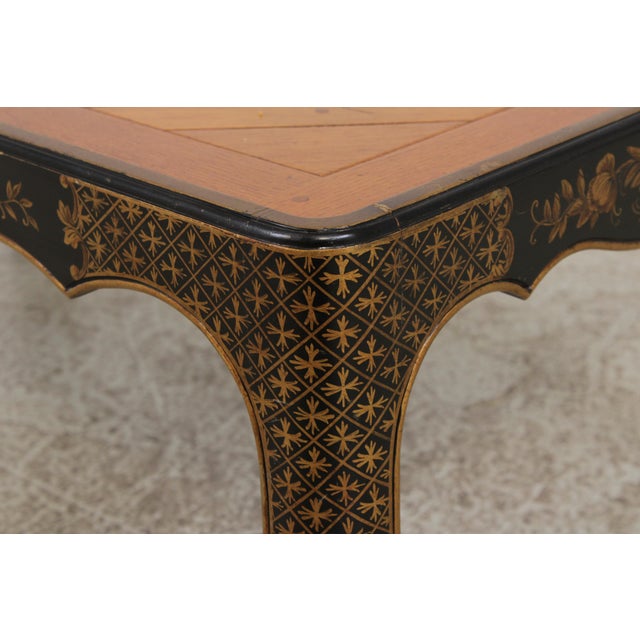 Baker Chinoiserie Black and Gold Parquet Chinese Style Coffee Table For Sale - Image 11 of 16