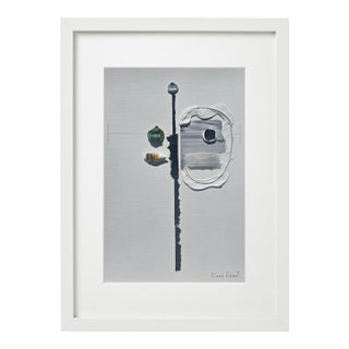 Framed Organic Modern Minimalist Flower Study | Botanical Painting | Herbarium Wall Art / Earth Tones For Sale