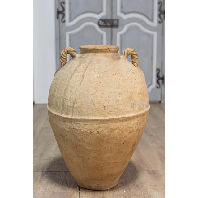 Italian Italian Early 19th Century Terracotta Olive Oil Jar from Naples, Twisted Handles For Sale - Image 3 of 8