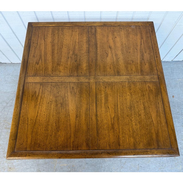 Vintage Baker Furniture Walnut Square Coffee Table For Sale In Philadelphia - Image 6 of 7