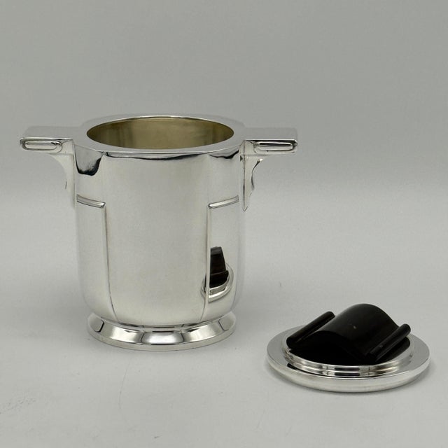 1930s Art Deco Period Sterling Silver Five Piece Tea Coffee Service Belgium circa 1930 For Sale - Image 5 of 9