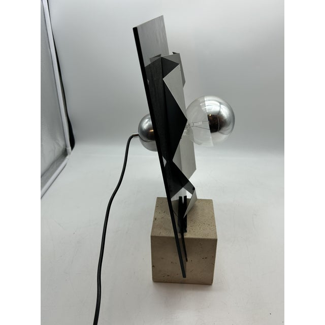 1970s Travertine Table Lamp attributed to Fratelli Manelli, 1970s For Sale - Image 5 of 10