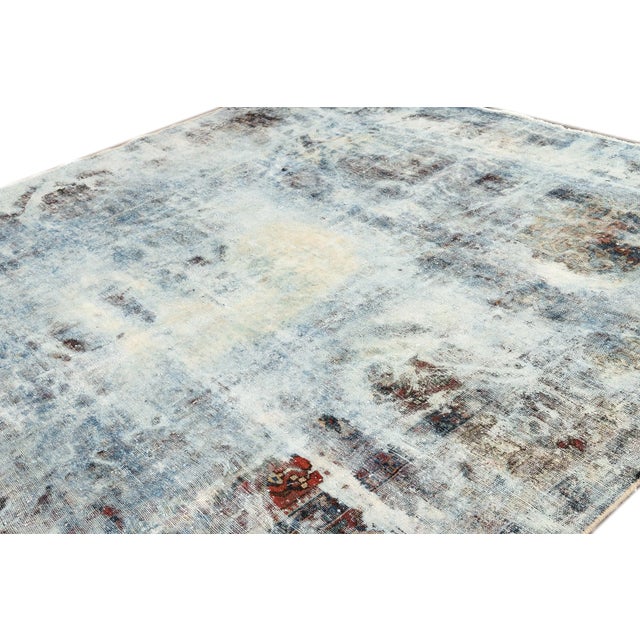 Blue 20th Century Vintage Persian Overdyed Wool Rug For Sale - Image 8 of 11