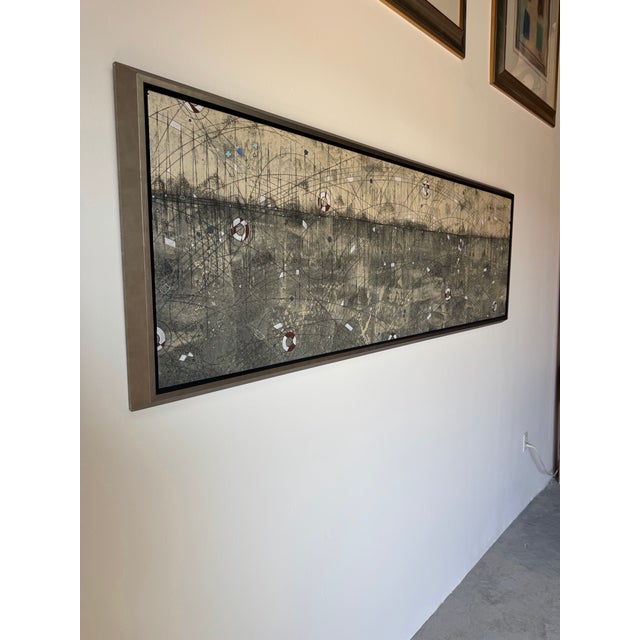 Impressive and visually striking large-scale Expressionist abstract painting by American artist Erick Laffer, B 1982. This...