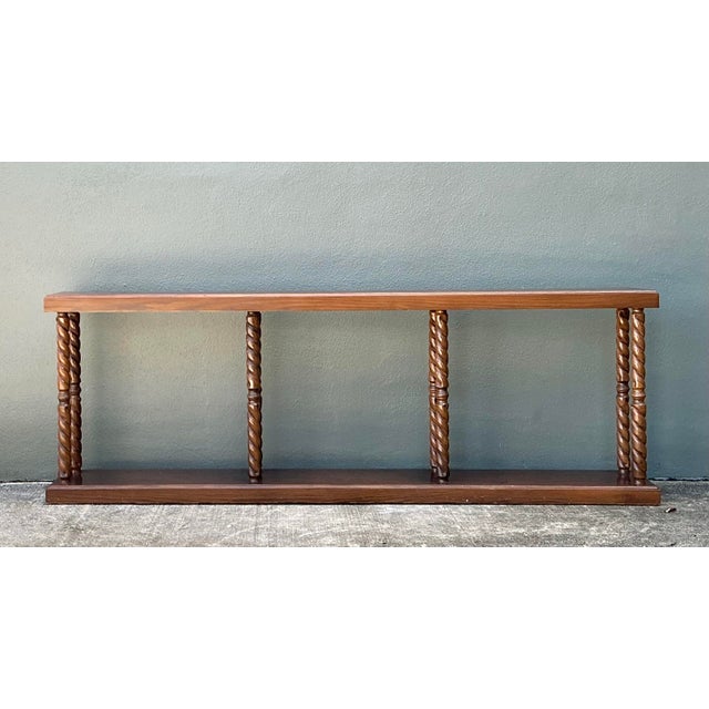 Vintage Carved Barley Twist Console Table For Sale - Image 9 of 12
