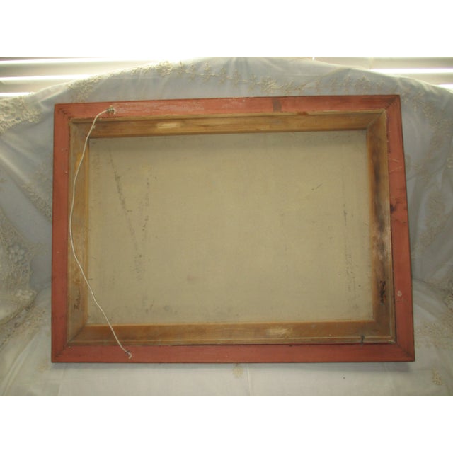 Cinnamon Vintage Painting on Canvas of St. Peter's Basilica in Gold & Red Frame For Sale - Image 8 of 18