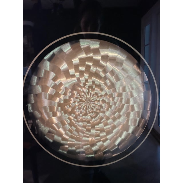 1980s Vintage Framed Gold and Black Hologram Art Piece For Sale - Image 5 of 8