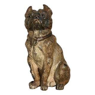 Vienna Bronze Seated Bulldog For Sale