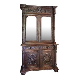 Black Forest Carved Bookcase For Sale