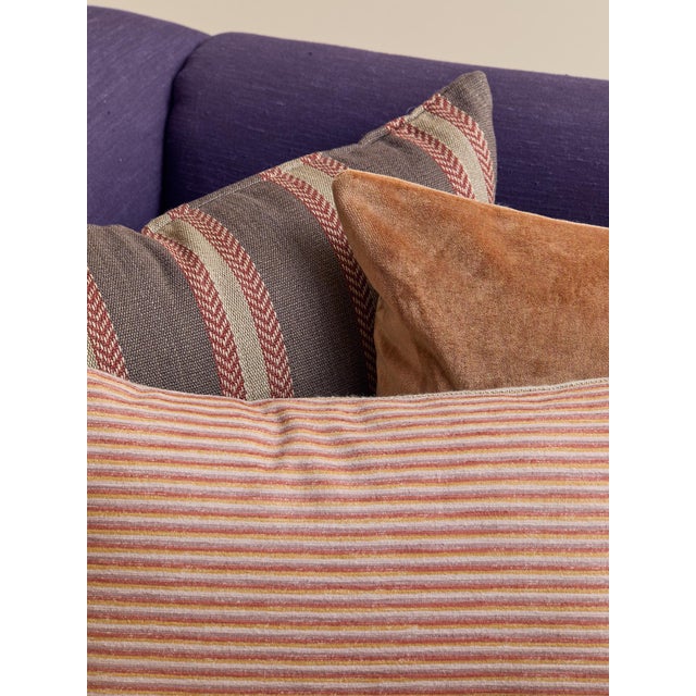The Vintage Deep Plum Linen Down-Filled Loveseat For Sale - Image 10 of 10