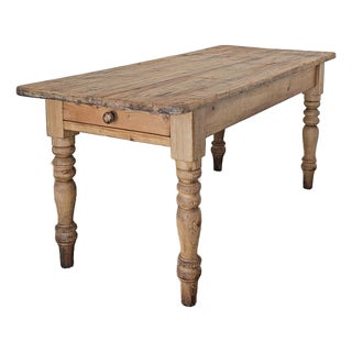 Antique English Pine Farmhouse Dining Table - Circa 1870 For Sale
