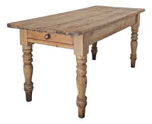 Antique English Pine Farmhouse Dining Table - Circa 1870