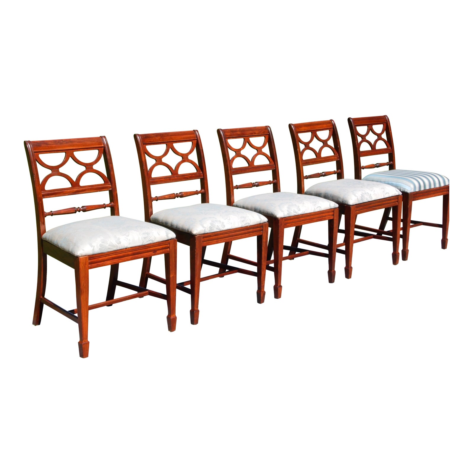 Vintage Set of 5 Federal Style Bernhardt Furniture Mahogany Dining