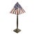 Arts & Crafts Table Lamp With American Flag Stained Glass Shade For Sale