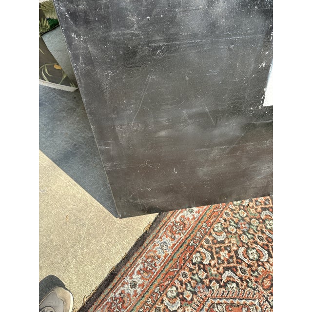 Black 1990s Large Black and White Abstract Minimalism Painting on Canvas For Sale - Image 8 of 8