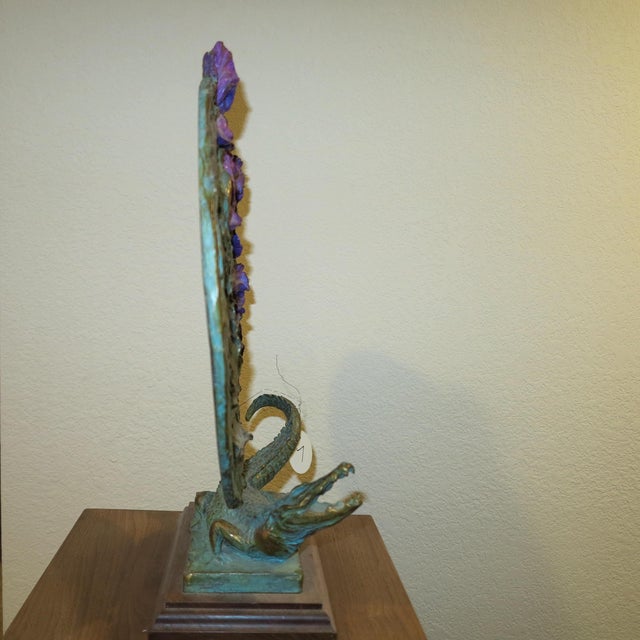 William Sharles Original Bronze Sculpture Lily Pad With Alligator For Sale - Image 17 of 18