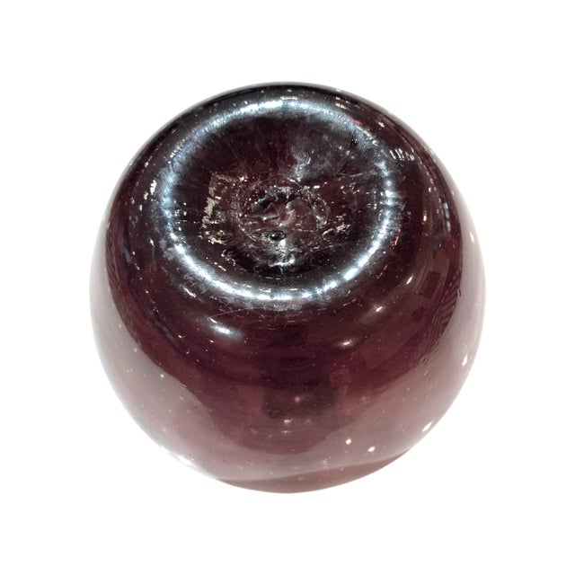 Zanesville Style Antique Glass Bottle Vase, Handblown Purple Swirl With Ribbed Design For Sale - Image 18 of 18