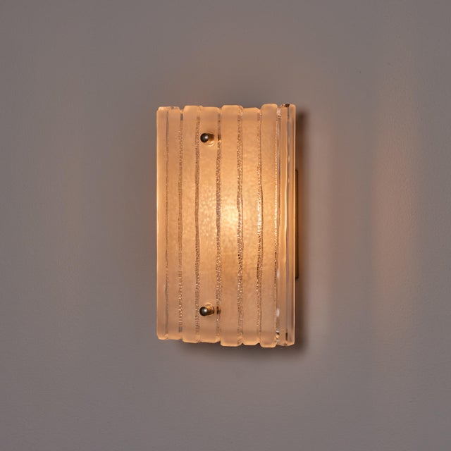 Pair of 1970s Hoffmeister Leuchten Sculptural Glass Wall Lamps For Sale - Image 4 of 18