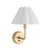 2020s Polly Sconce Single, Natural Brass with Linen Scalloped Shade For Sale - Image 5 of 5