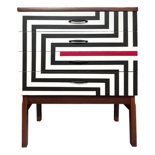 Polish Chest of Drawers with Op Art Motif, 1970s For Sale