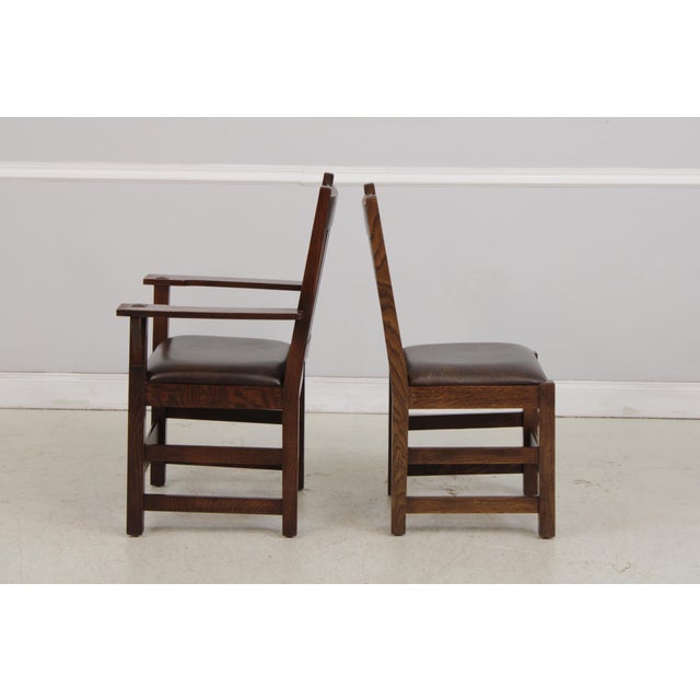 Set of 6 Stickley Mission Oak Dining Chairs For Sale - Image 9 of 18