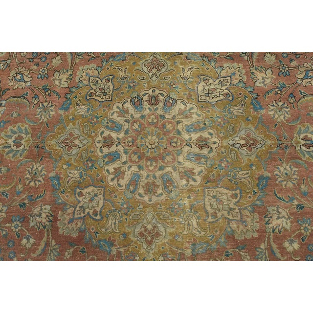 Tabriz Rug 8’6” X 11’5” Red Wool Vintage Distressed Hand-Knotted Carpet For Sale In Philadelphia - Image 6 of 15