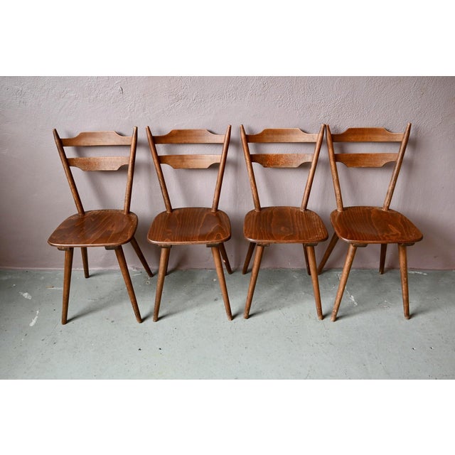 1960s Vintage Scandinavian Bistro Chairs, 1960s, Set of 4 For Sale - Image 5 of 14