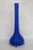 Blue Cobalt Blue Satin Glass Ribbed Footed Tall Vase For Sale - Image 8 of 8