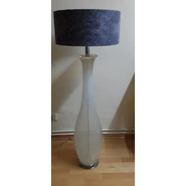 Vintage Dutch Floor Lamp in Glass & Chrome-Plated Metal from Zijlstra, 1980s For Sale - Image 3 of 10