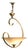 Modernist Asymmetrical Brass and Glass Ceiling Light, 1970 For Sale