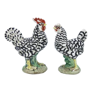 Mid Century Italian Farmhouse Ceramic Chickens