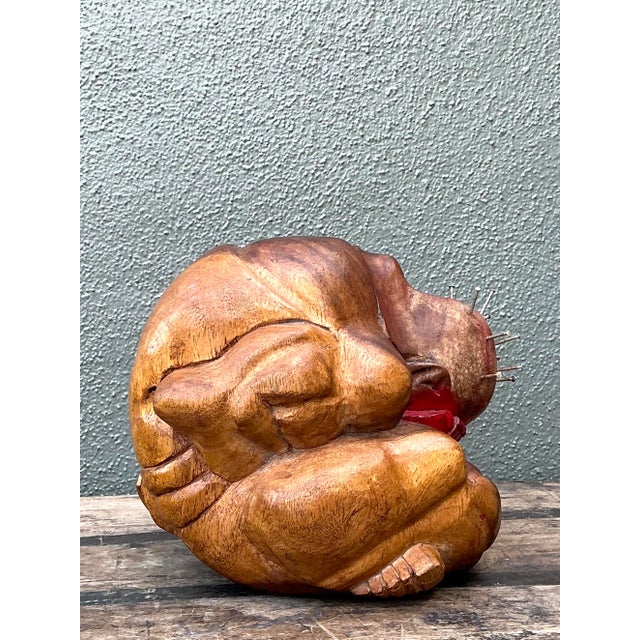 Vintage Carved Man Sphere For Sale - Image 9 of 12