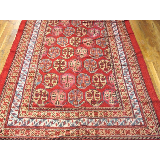 Late 19th Century Turkish Oushak Carpet ( 5' x 6'9" - 152 x 206 ) Botehs (Paisley) are unusual in Oushak rugs and as a...