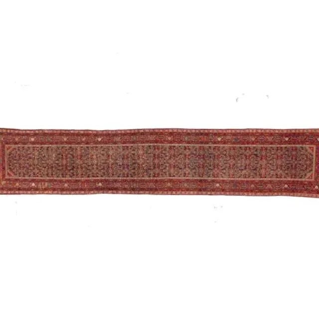 Wool pile genuine hand made very fine antique Persian Ferahan runner-