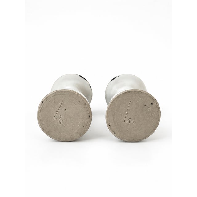 Vintage Danish Splatter Ceramic Candlesticks by Karsten Nielsen, 1980s, Set of 2 For Sale - Image 3 of 10