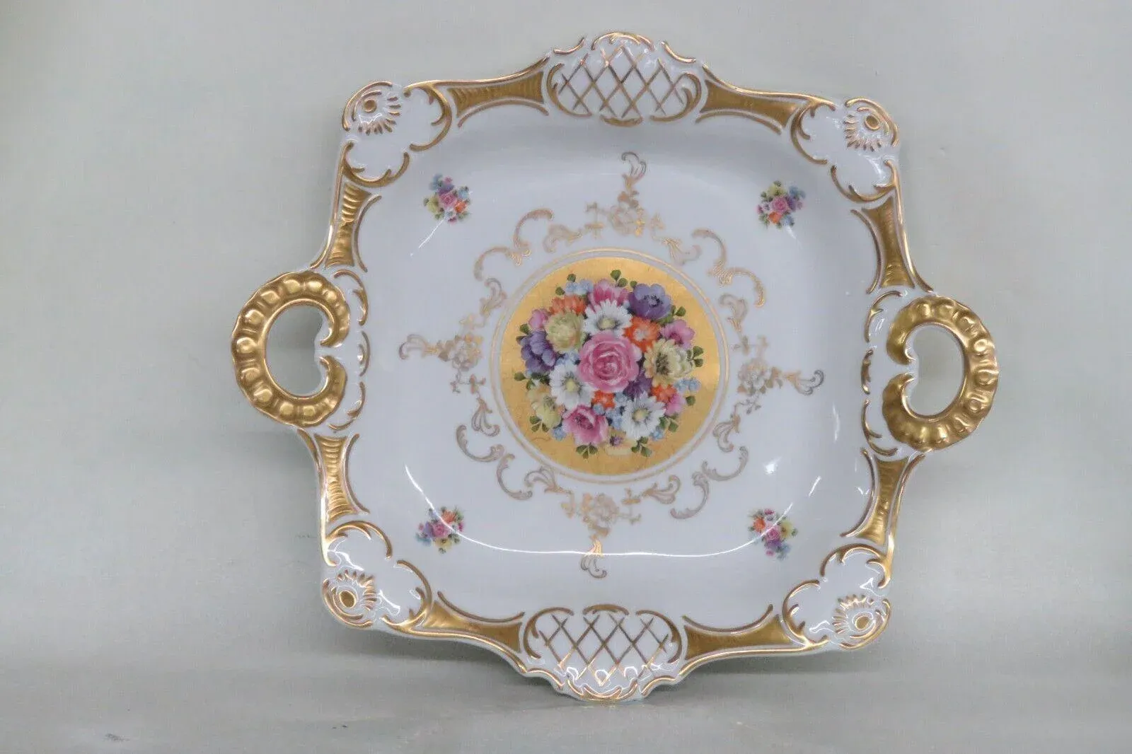 Gerold Porzellan Bavaria Porcelain Floral Serving Bowl Dish With