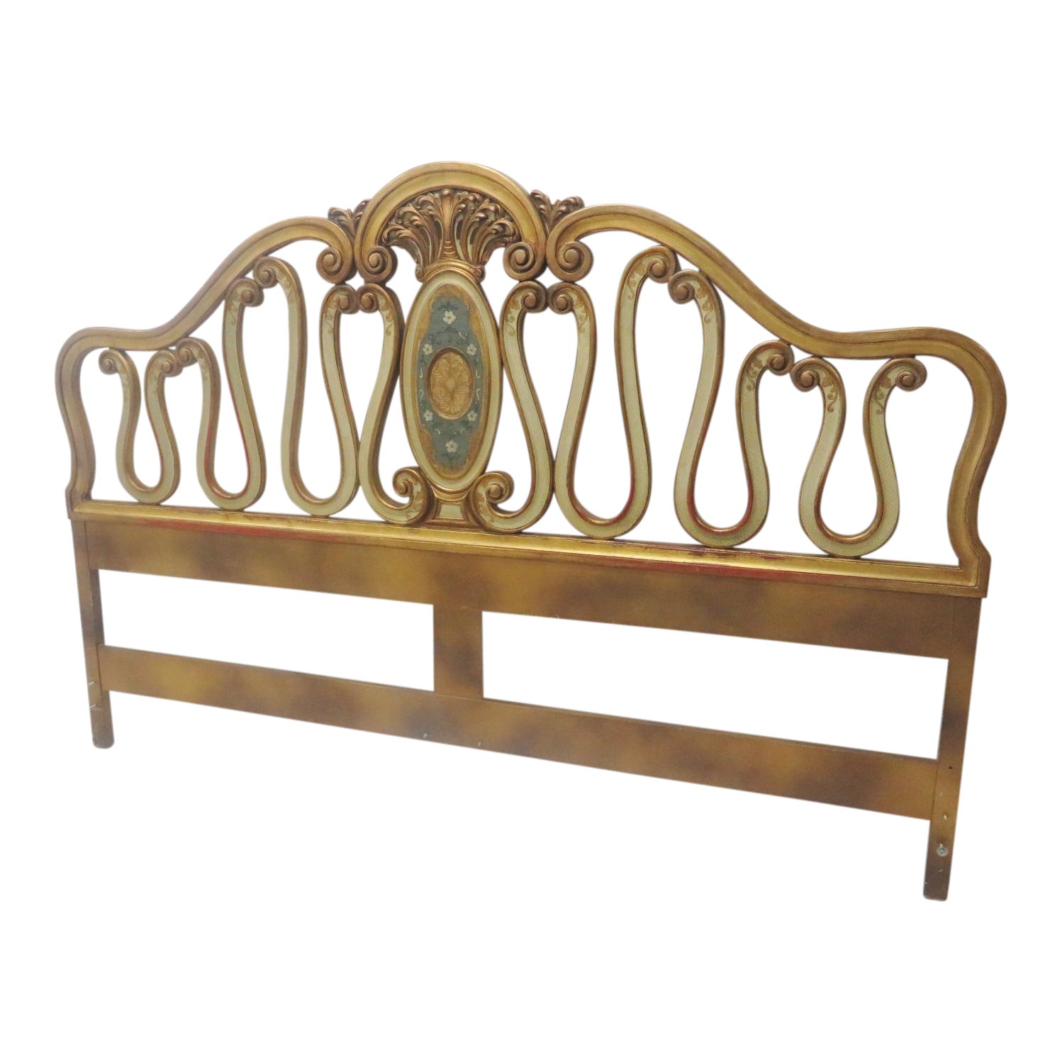 Italian Kingsize Carved Decorated Headboard Chairish
