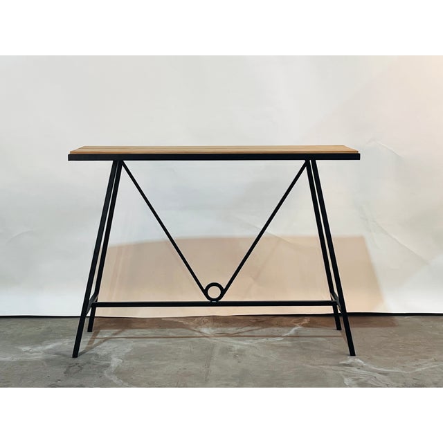 Modern Outdoor 'Trapèze' Teak Console by Design Frères For Sale - Image 3 of 9