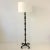 Art deco floor lamp, circa 1940, France. Bronze patinated metal, new ivory fabric shade. Rewired.One E27 bulb of 60W....