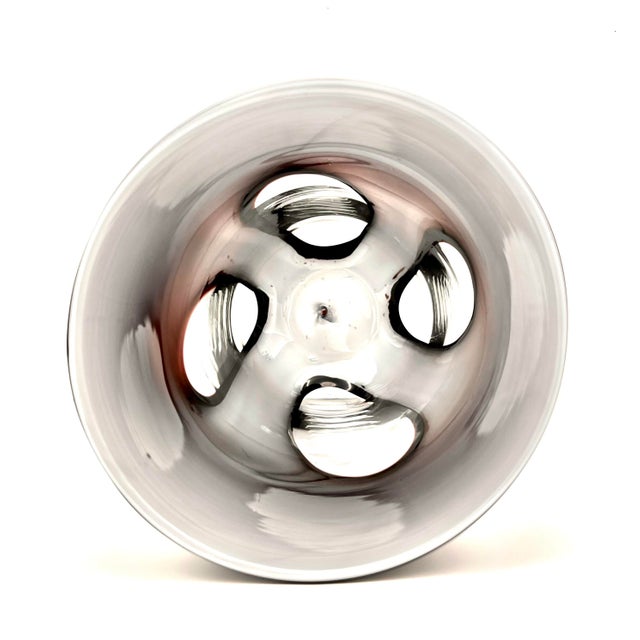 Mid-Century Modern 1970’s Large Mid-Century Modern Italian Window Dark Purple Glass Cased With White and Clear Glass For Sale - Image 3 of 4