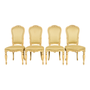 Karges French Regency Louis XVI Cream Lacquered Dining Chairs, Set of Four