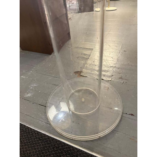Modern Midcentury Lucite Round Pedestal in the Style of Charles Hollis Jones For Sale - Image 3 of 5