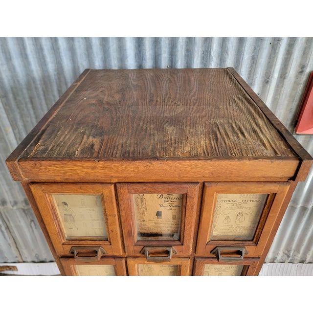 Antique Pattern File Cabinet Early 20th Century American Tiger Oak For Sale - Image 16 of 18