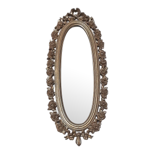 Rococo Oval Floral Bow Wall Mirror