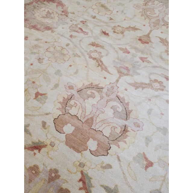 Antique Oushak Carpet, Handmade Turkish Oriental Rug, Beige, Taupe, Soft Gray For Sale - Image 18 of 18