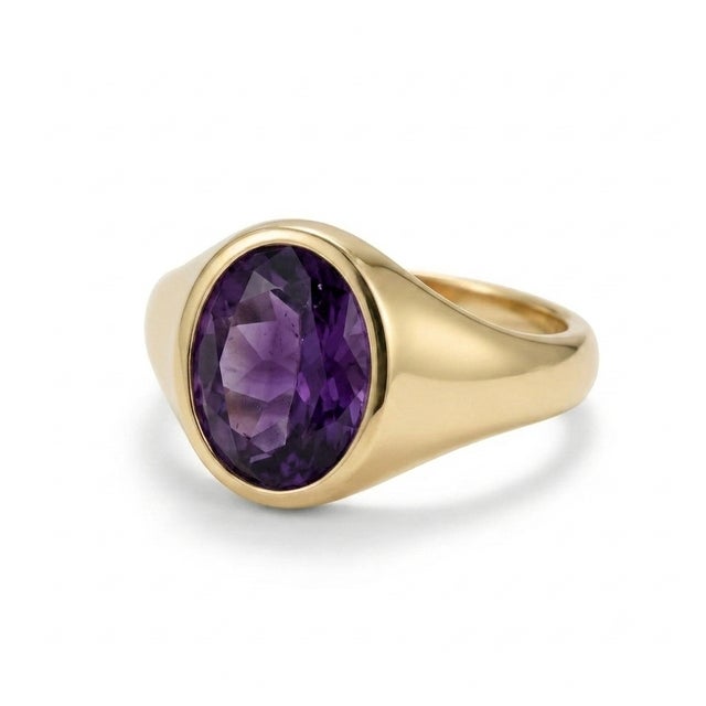 Elevate your jewelry collection with this refined gemstone ring. Expertly crafted in 18K gold plating over 925 sterling...